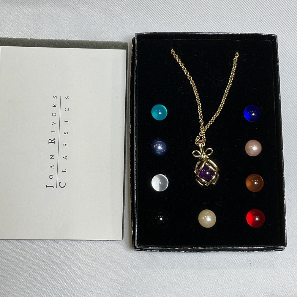 Joan Rivers QVC Classics Collection 10 Changeable Caged Egg Pendant Necklace